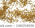 Bulgur wheat groats scattered top view flat lay 140254936