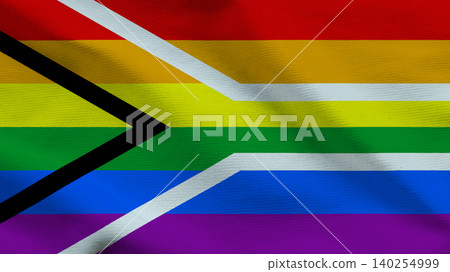 South Africa LGBTQ Pride Rainbow Flag Texture 140254999
