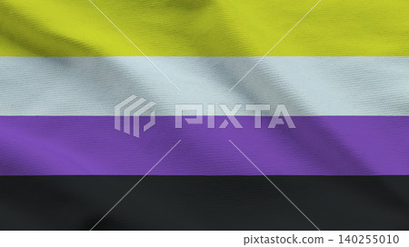 Non-Binary Pride Flag Wavy Fabric Texture Non-Binary Pride Flag Wavy Fabric Texture 140255010