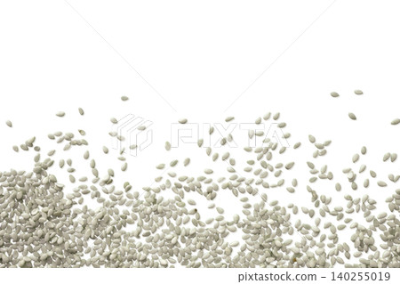 White sesame seeds border template copy space White sesame seeds border template copy space 140255019