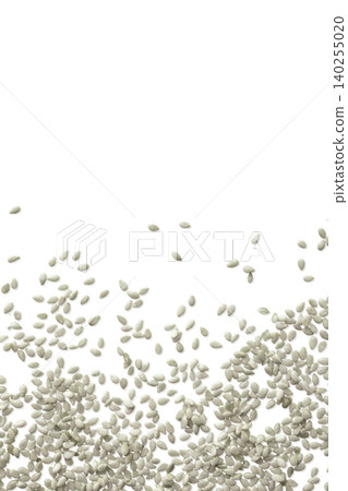 White sesame seeds border template copy space White sesame seeds border template copy space 140255020