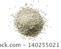 Pile of white sesame seeds top view 140255021