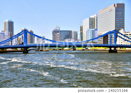 View of the area around Kiyosubashi Bridge (Sumida River) from upstream (Chuo Ward, Tokyo) [May 2026] 140255166