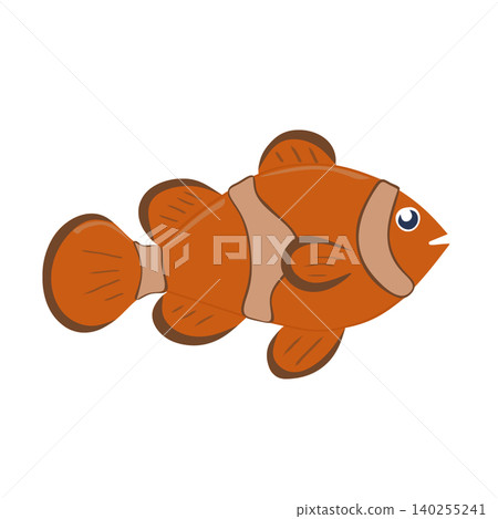 Cute cartoon clown fish flat design element for marine theme. Cute cartoon clown fish flat design element for marine theme. 140255241