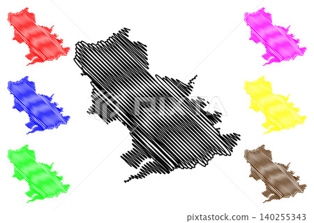 Feldkirchen district (Republic of Austria or osterreich, Carinthia or Karnten state) map vector illustration, scribble sketch Bezirk Feldkirchen map 140255343
