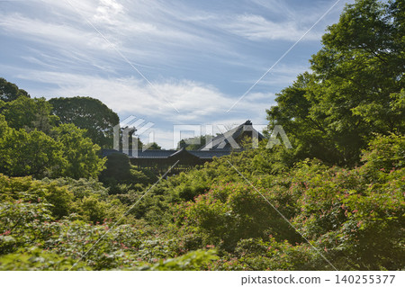 Springtime Kyoto: Tsutenkyo Bridge surrounded by lush greenery, viewed from Gaunkyo Bridge (1) Springtime Kyoto: Tsutenkyo Bridge surrounded by lush greenery, viewed from Gaunkyo Bridge (1) 140255377