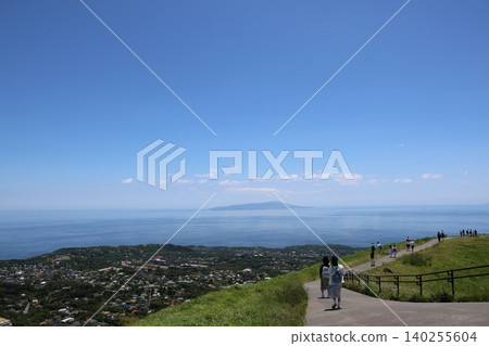 Izu Oshima Island as seen from the summit of Mt. Omuro Izu Oshima Island as seen from the summit of Mt. Omuro 140255604