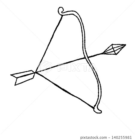 Bow and arrow illustration Bow and arrow illustration 140255981