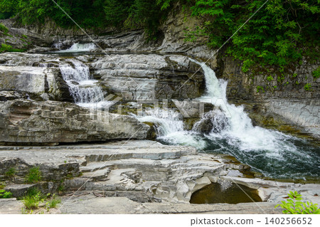 Three step waterfall in Ashibetsu city Three step waterfall in Ashibetsu city 140256652