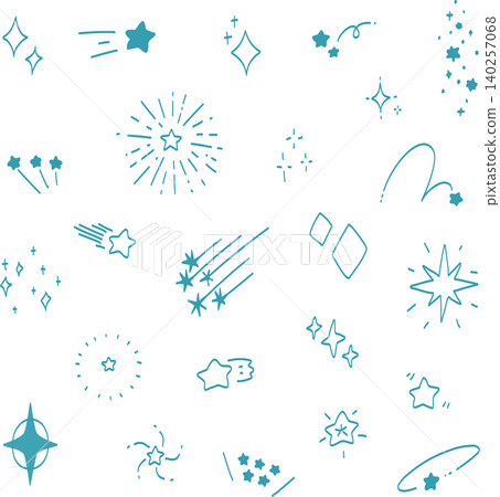 Hand-painted glitter and star set, blue. 140257068