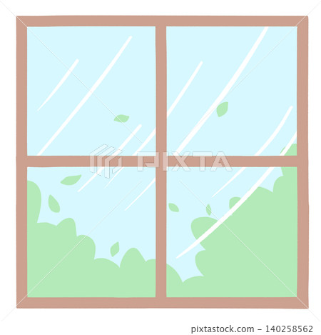 Square lattice window frame, strong winds Square lattice window frame, strong winds 140258562
