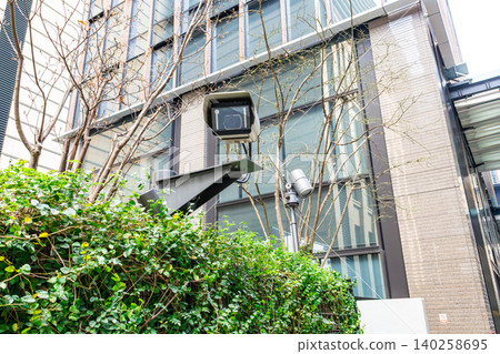 Surveillance cameras around the building Surveillance cameras around the building 140258695