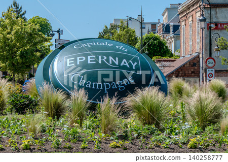 Epernay Capital of Champagne Giant Bottle Cap Monument Sign, France Epernay Capital of Champagne Giant Bottle Cap Monument Sign, France 140258777