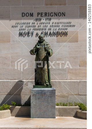 Statue of Dom Perignon at Moet and Chandon in Epernay, Champagne, France Statue of Dom Perignon at Moet and Chandon in Epernay, Champagne, France 140258883