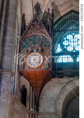 Reims Cathedral Gothic Astronomical Clock Inside Notre Dame Cathedral France Reims Cathedral Gothic Astronomical Clock Inside Notre Dame Cathedral France 140259038