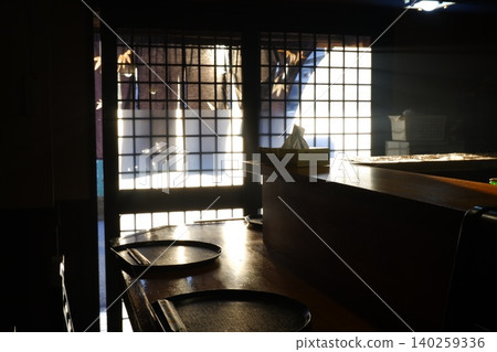 The noren (curtain) of an izakaya (Japanese pub) at dusk The noren (curtain) of an izakaya (Japanese pub) at dusk 140259336