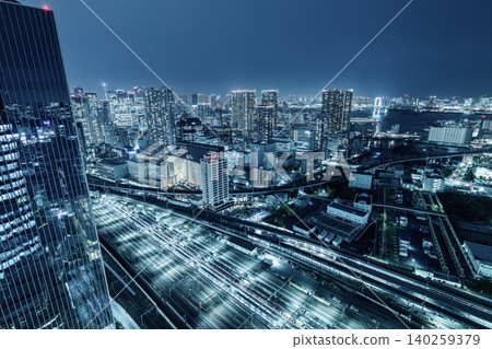 從東京高輪門戶城市(朝台場方向)看到的夜景 從東京高輪門戶城市(朝台場方向)看到的夜景 140259379
