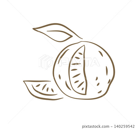 A Fresh Whole Lemon With A Slice And Leaf Doodle Vector Illustration A Fresh Whole Lemon With A Slice And Leaf Doodle Vector Illustration 140259542