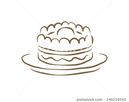 A Delicious Layered Birthday Cake On A Plate Doodle Vector Illustration A Delicious Layered Birthday Cake On A Plate Doodle Vector Illustration 140259543