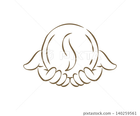 Hands Offering A Freshly Baked Loaf Of Bread Hand Drawn Vector Illustration Hands Offering A Freshly Baked Loaf Of Bread Hand Drawn Vector Illustration 140259561