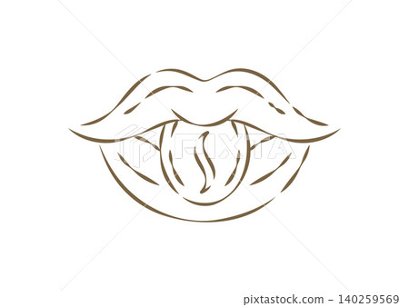 Sensual Lips With A Coffee Bean Inside Hand Drawn Doodle Vector Illustration Sensual Lips With A Coffee Bean Inside Hand Drawn Doodle Vector Illustration 140259569