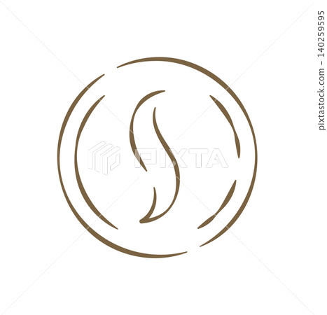 A Roasted Coffee Bean With Steam In A Circle Hand Drawn Vector Illustration A Roasted Coffee Bean With Steam In A Circle Hand Drawn Vector Illustration 140259595