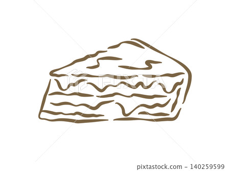 A Slice Of Layered Cream Cake Or Cheesecake Dessert Vector Illustration A Slice Of Layered Cream Cake Or Cheesecake Dessert Vector Illustration 140259599