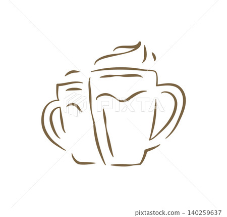 A Glass Mug Of Iced Coffee Or Frappe With Whipped Cream Vector Illustration A Glass Mug Of Iced Coffee Or Frappe With Whipped Cream Vector Illustration 140259637