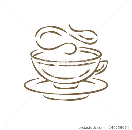 A Cup Of Hot Tea Or Coffee With A Spoon And Steam Vector Illustration A Cup Of Hot Tea Or Coffee With A Spoon And Steam Vector Illustration 140259674