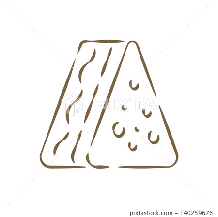 A Classic Grilled Cheese Sandwich Cut In Half Hand Drawn Vector Illustration A Classic Grilled Cheese Sandwich Cut In Half Hand Drawn Vector Illustration 140259676