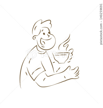 A Male Baker Holding A Giant Freshly Baked Cupcake Vector Illustration A Male Baker Holding A Giant Freshly Baked Cupcake Vector Illustration 140259691