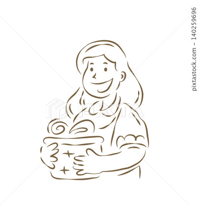 A Happy Woman Holding A Beautiful Gift Box For A Celebration Vector Illustration A Happy Woman Holding A Beautiful Gift Box For A Celebration Vector Illustration 140259696