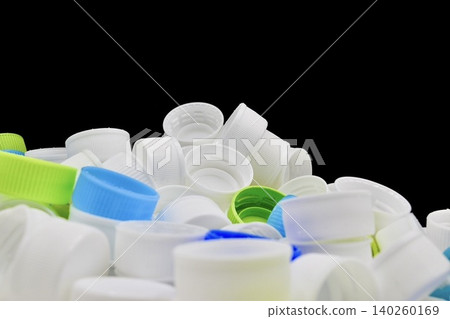 Plastic bottle cap (black background) Plastic bottle cap (black background) 140260169