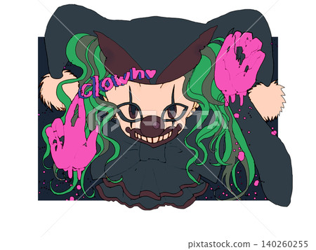 哥德式馬戲團小丑插圖 哥德式馬戲團小丑插圖 140260255