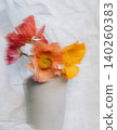 Painterly Still Life with Flowers in White Vase 140260383