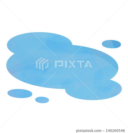 Watercolor-style illustration of a puddle Watercolor-style illustration of a puddle 140260546