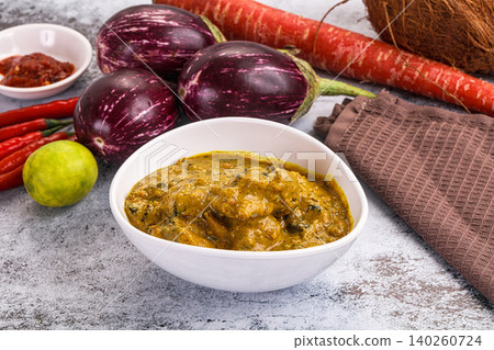 Thai green curry with chicken and vegetables Thai green curry with chicken and vegetables 140260724