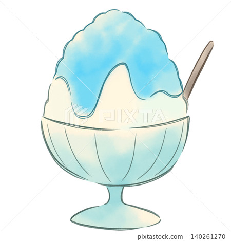 Shaved ice illustration (Blue Hawaii) Shaved ice illustration (Blue Hawaii) 140261270