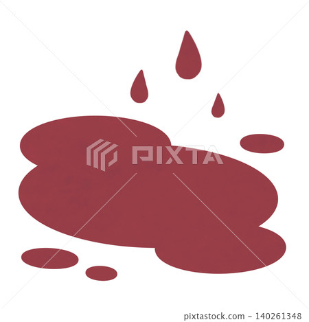 Illustration of a pool of blood and blood droplets 140261348