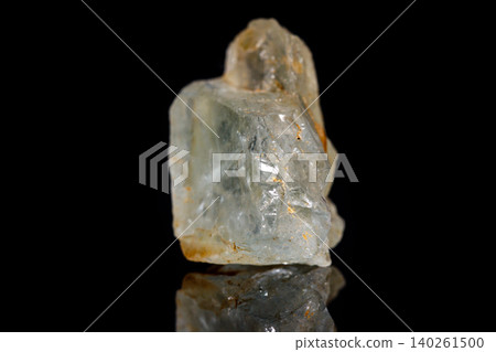 Macro mineral stone Topaz on black background Macro mineral stone Topaz on black background 140261500