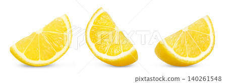 Yellow lemon slice set. Citrus fruit isolated on white background .Lemon slices collection. Full depth of field. Yellow lemon slice set. Citrus fruit isolated on white background .Lemon slices collection. Full depth of field. 140261548