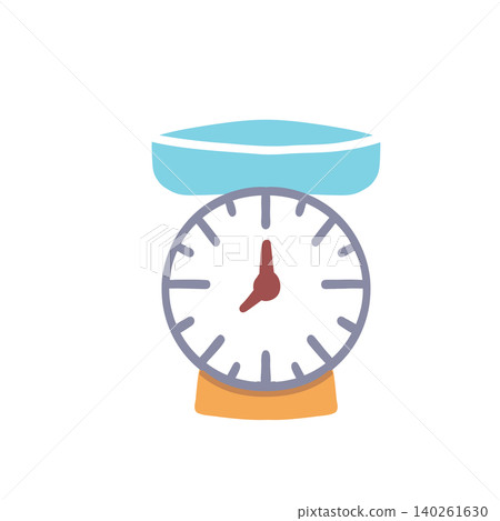 Retro kitchen scale timer weighing tool equipment icon 140261630