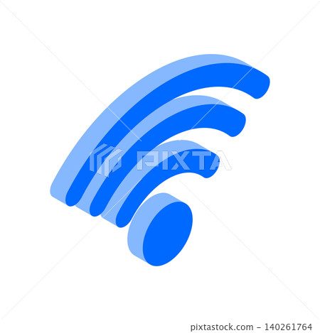 Isometric icon illustration: WiFi mark Isometric icon illustration: WiFi mark 140261764