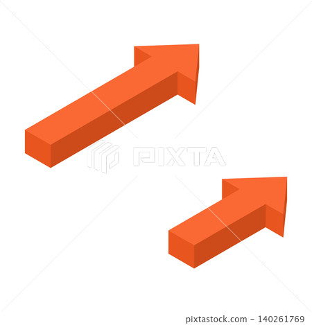 Isometric icon illustration: Arrow (top view) 140261769