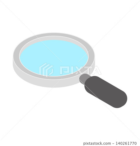 Isometric icon illustration: Magnifying glass (top view) 140261770