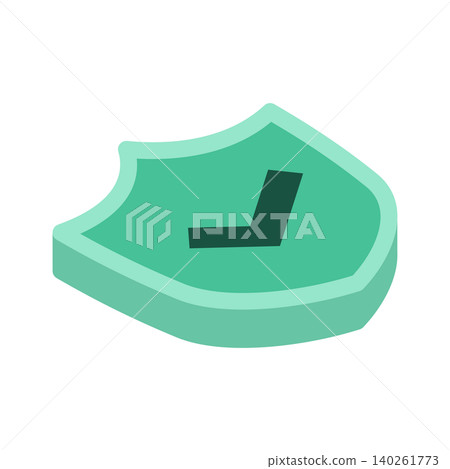 Isometric icon illustration: Check security mark (top view) 140261773