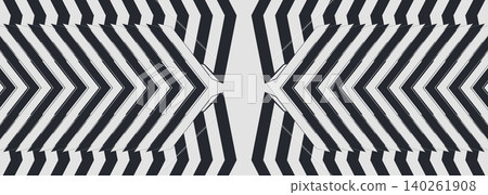 Symmetrical black and white diagonal chevron pattern with bold striped shapes and strong contrast, creating a modern abstract backdrop for banners, wallpapers Symmetrical black and white diagonal chevron pattern with bold striped shapes and strong contrast, creating a modern abstract backdrop for banners, wallpapers 140261908