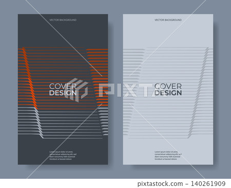 Abstract modern vector posters with geometric lines. Two minimalist cover design Abstract modern vector posters with geometric lines. Two minimalist cover design 140261909