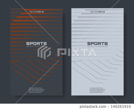 Abstract modern poster set. Vertical sports backgrounds with futuristic pattern. Minimalist geometric cover design for flyer, book, banner, brochure, journal, vector poster Abstract modern poster set. Vertical sports backgrounds with futuristic pattern. Minimalist geometric cover design for flyer, book, banner, brochure, journal, vector poster 140261910