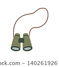 Green binoculars in flat cartoon style 140261926